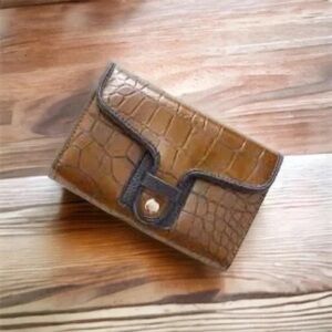 ❄️ Cato | brown faux croc wallet vegan beach boho